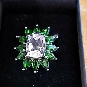 Colleen Lopez Chrome Diopside and White Topaz Ring